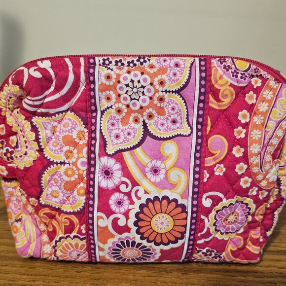 VERA Bradley Zippered Cosmetic Travel Toiletry Ditty Bag - Picture 1 of 5